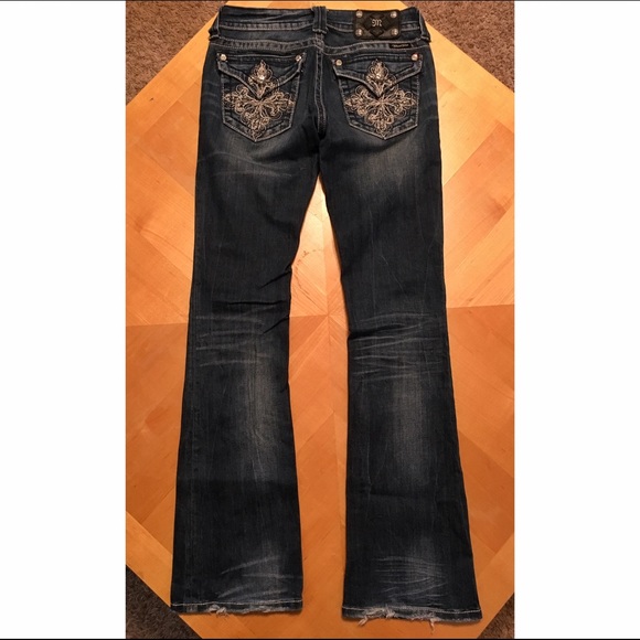 Miss Me Dark Wash Bootcut Jeans with Picket Detail - Picture 1 of 2