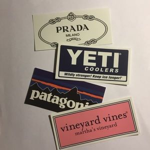 Prada, VV, Patagonia, Yeti Stickers