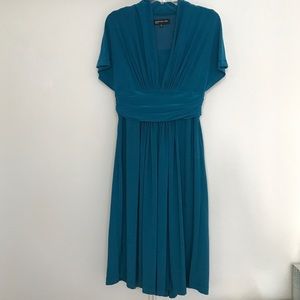 Jones New York teal cap sleeve dress