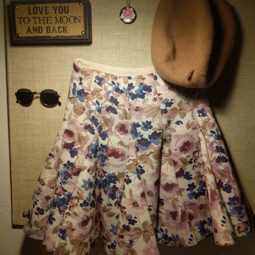 Lauren Conrad Floral Skater Skirt