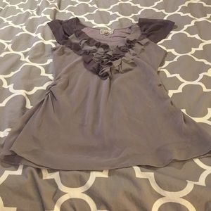 Baraschi ruffled purple/grey top - Anthropologie