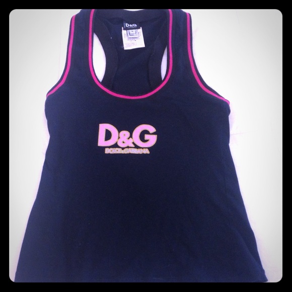Black & pink D&G racerback tank top.