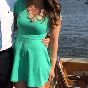 Mint green skater dress with sleeves