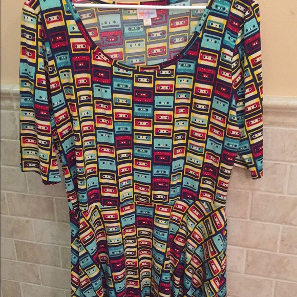 LuLaRoe 3XL Nicole cassette tapes dress