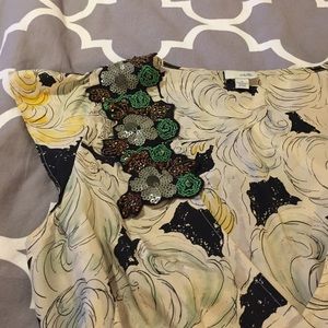 Odille wrap top by Anthropolgie - silk with beads