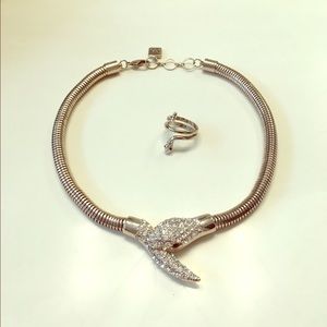 Kardashian Kollection Gold Snake Necklace & Ring