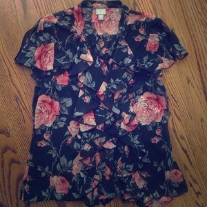 Medium Converse ruffled button up blouse