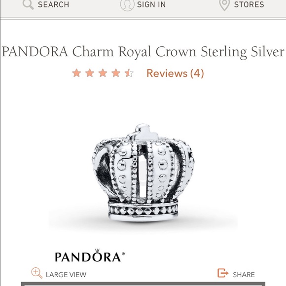 Royal crown pandora charm