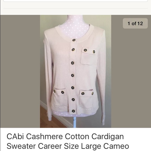 CABI women's cardigan sweater pale pink Sz large