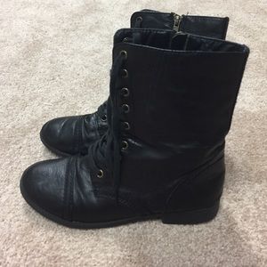 Black combat boots