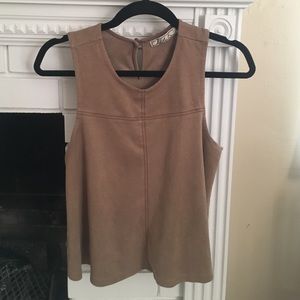 Woman's tan suede tank top