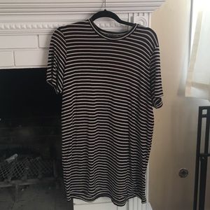 Black and white striped t shirt dress