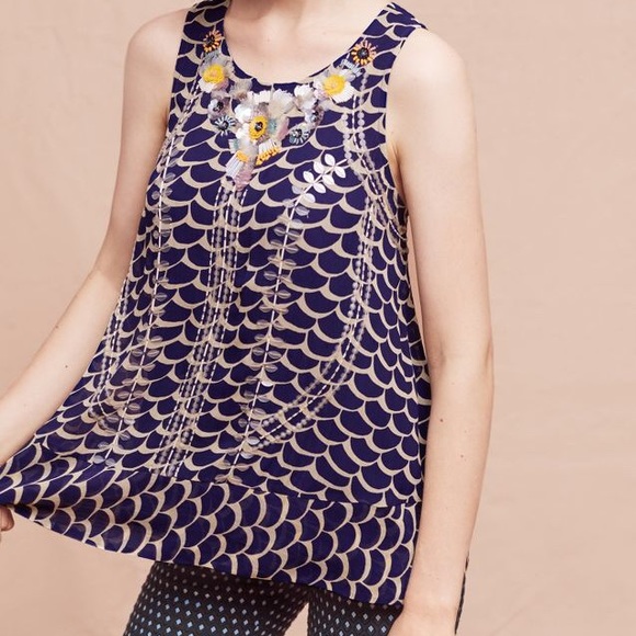 Anthropologie Saffron Swing Tank