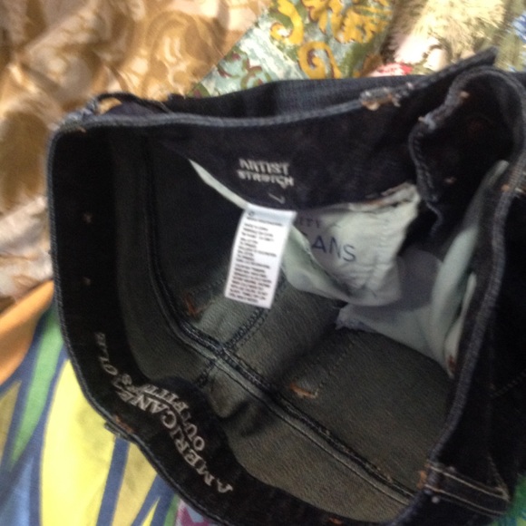 American Eagle Artist Stretch Jeans Bootcut Dark Denim Size 0 - Picture 3 of 4
