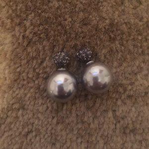 Double sided pearl earrings