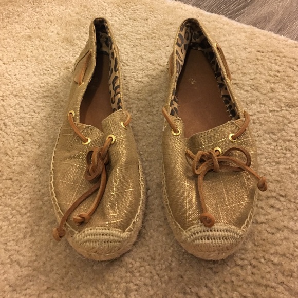 Gold Sperry Espadrilles
