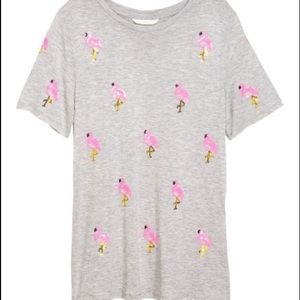 H+M sequined flamingo top