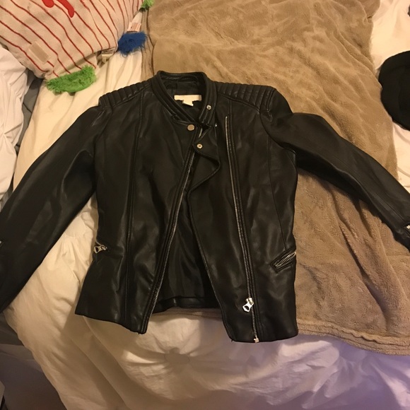 H&M faux leather jacket, size 4, worn once