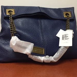 Badgley Mischka leather blue shoulder bag