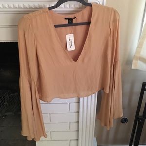 Yellow flowy crop top