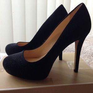 Kate Spade Lori Black Sugar Suede Heels 6