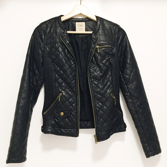 Zara Quilted Faux Leather Jacket