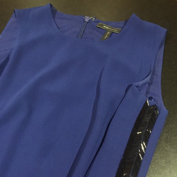 BCBG cobalt blue dress with black side sequins - Picture 2 of 4