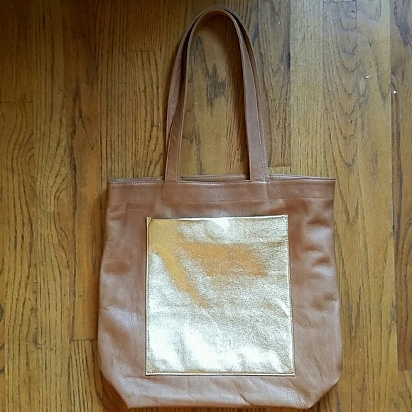 BAGGU Leather Shopper + Pocket