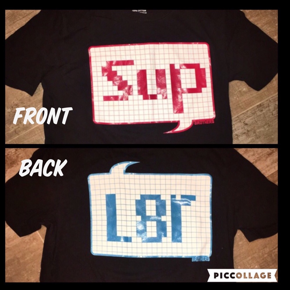 Brothers "SUP/L8r" Black T-Shirt Size L 12
