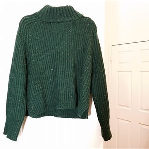 Forest Green Thick Knitted Sweater with Specks