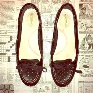 Perforated Black Flats