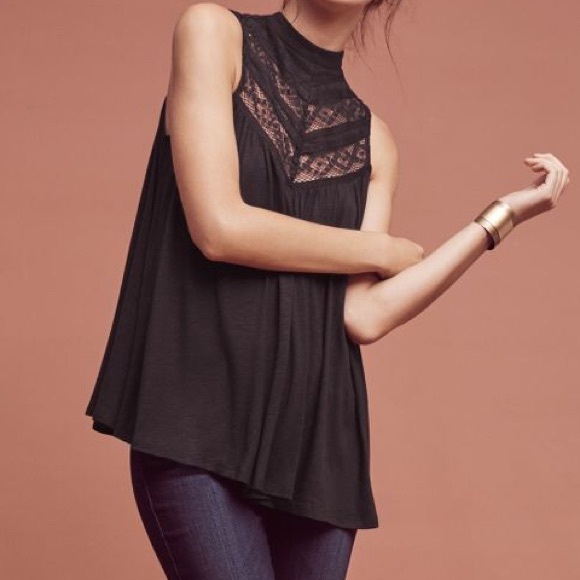 Anthropologie Brenda Lace Tank (Purple)