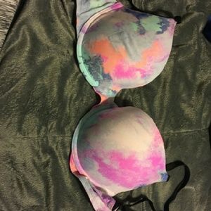 Watercolor pink victoria secret bra