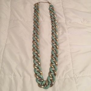 Turquoise chain link long necklace