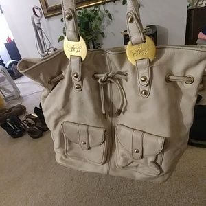 Americana by Shari Off White Genuine Leather Purse