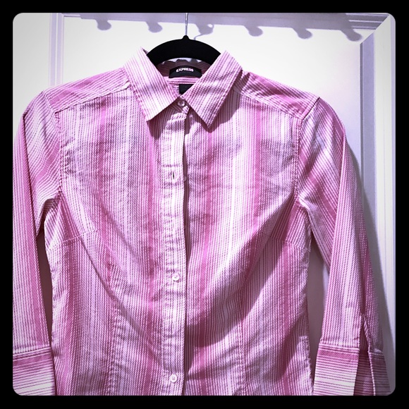 Express pink and white shirt.