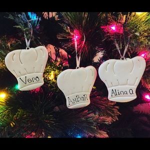 Personalized chef hat Christmas ornament