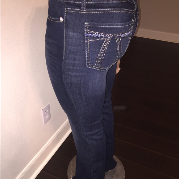 SEVEN 7 jeans dark stain stretch flare size 31 NEW