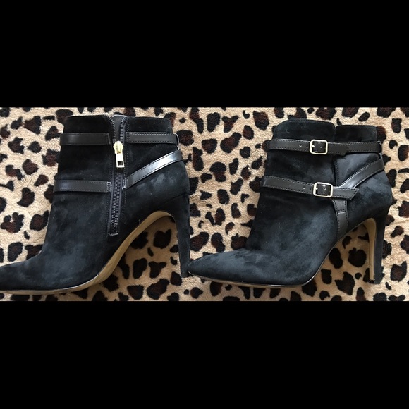 Anisa Buckled Suede Booties 
Style #:379996
Size:8