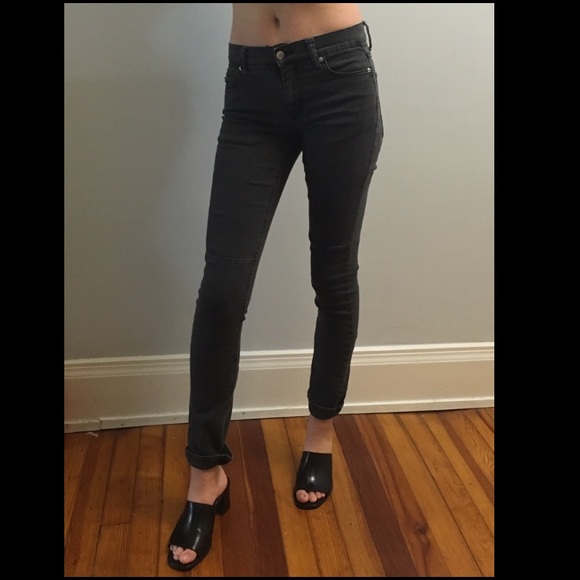 LAST CHANCE! Midrise Dark Gray Biker Skinny Jeans