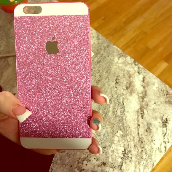 Pink sparkly iPhone 6plus hard case