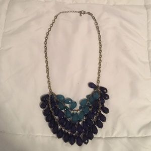 Blue ombré beaded necklace