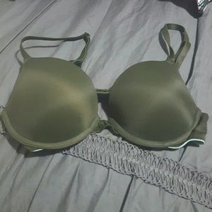 Army green VS Pink push up bra