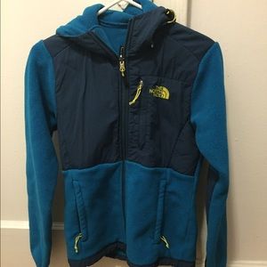 North Face Turquoise & Blue Hooded Denali Jacket