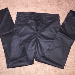 Faux leather black pants