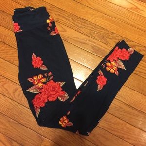 OS LuLaRoe floral leggings