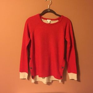 SIDE-BUTTON ELBOW-PATCH SWEATER IN COLORBLOCK