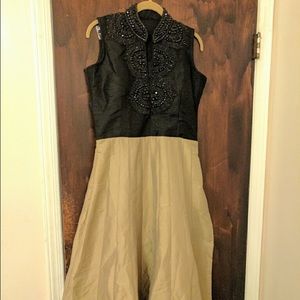 Gold and black gown set