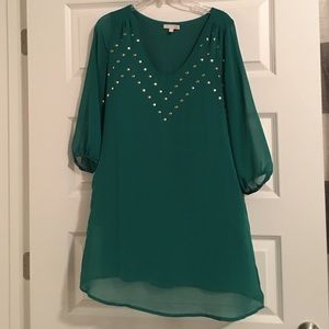 Green/teal embellished dress