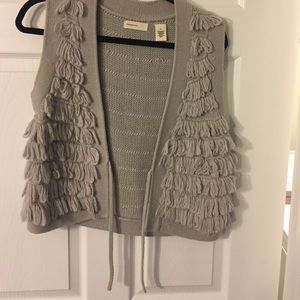 Anthropologie gray textured vest